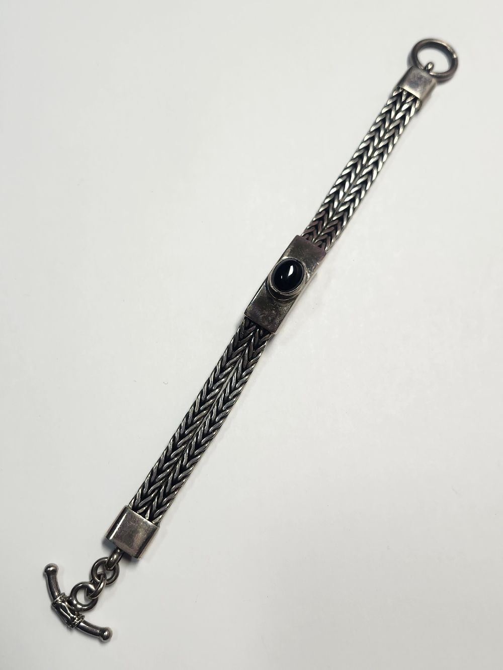 Sterling Silver Double Foxtail Chain Bracelet Suarti Bali BA 925 6.5"